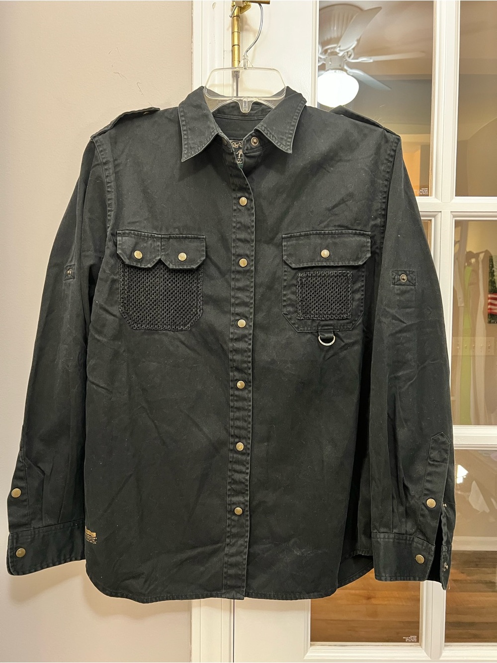 Ralph Lauren Black Label safari outfitter Black Button-Down Utility Shirt